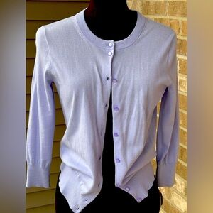 J CREW sS *like new* lilac cardigan-💯hi thread ct cotton-soft/silky-gorgeous!